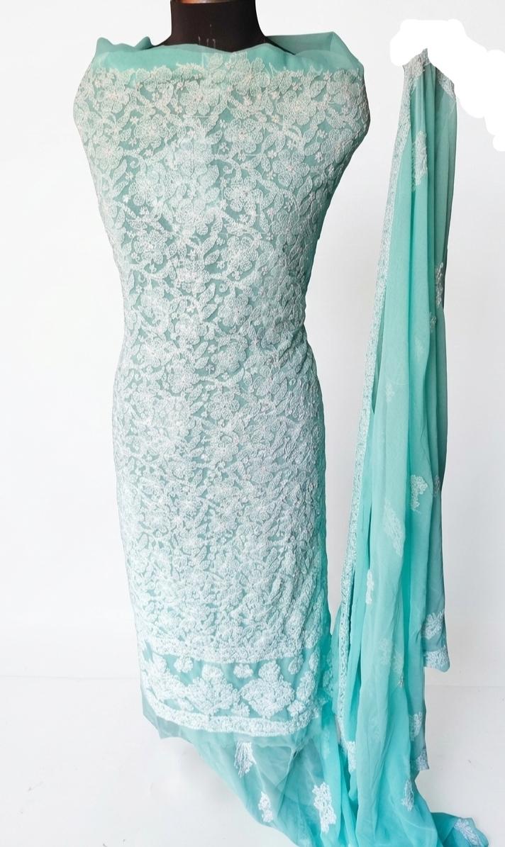 Chiffon three peice sea green - Image 1