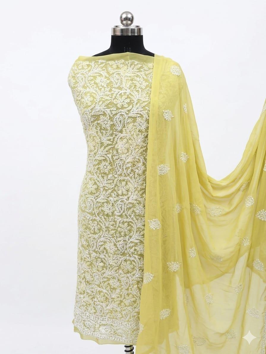 Chiffon three peice yellow - Image 1